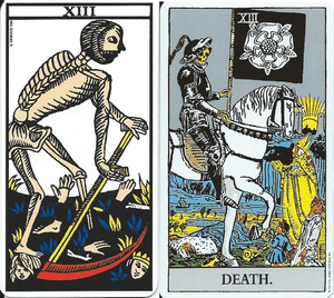 Tarot de Marseille et Rider Waite Smith Tarot, l'Arcane Sans Nom / Death