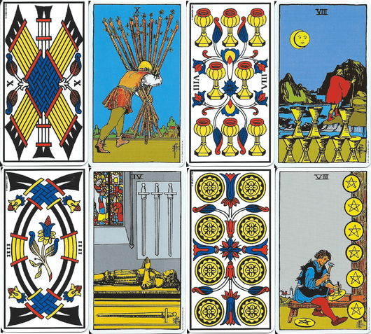 Tarot de Marseille et Rider Waite Smith Tarot, les mineures