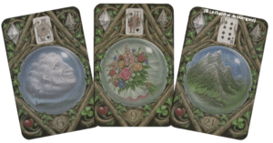 Le Chaudron de Morrigann: The Enchanted Lenormand - (06) Cloud / (09) Bouquet / (21) Mountain (Nuage / Bouquet / Mont) Nuage Bouquet Mont